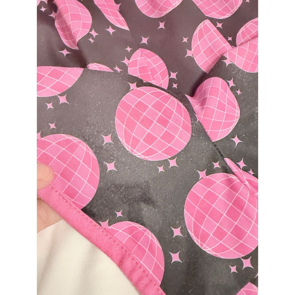 Jess Lea Let's Go Party Disco Ball 🪩 Activewear Pink Shorts Women's Sz L - Picture 6 of 14